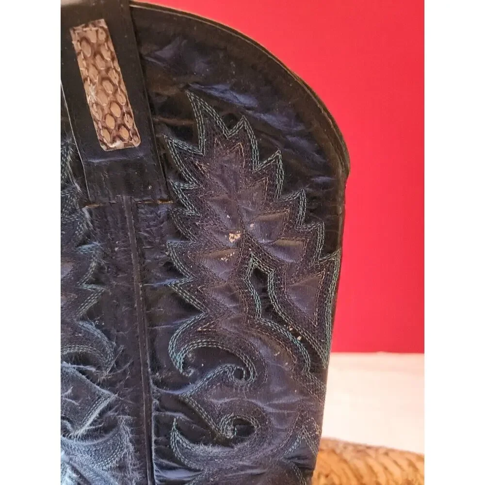 Vintage R R Navarro Snakeskin Cowboy Boots Western Men's 8 8.5 D